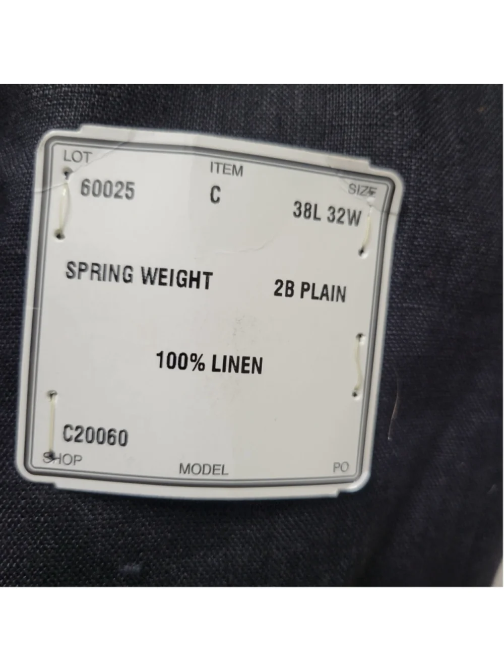 JoS A Bank Men Black Spring Weight 2-Button Center-Vent 100% Linen Jacket 38L